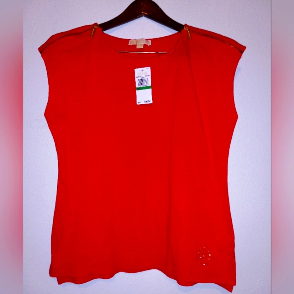 Michael Kors Sleeveless Blouse Red